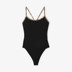 Check Trim Swimsuit