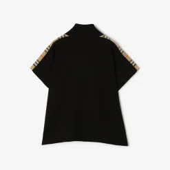 Check Trim Wool Cape
