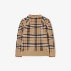 Check Wool Cardigan