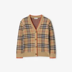 Check Wool Cardigan
