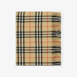 Check Wool Cashmere Blanket