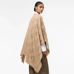 Check Wool Cashmere Cape