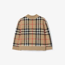 Check Wool Cashmere Cardigan