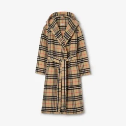 Check Wool Cashmere Robe