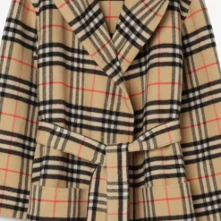 Check Wool Cashmere Robe