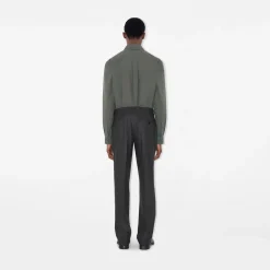 Check Wool Cashmere Tailored Trousers