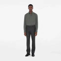 Check Wool Cashmere Tailored Trousers