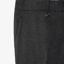 Check Wool Cashmere Tailored Trousers