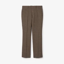 Check Wool Linen Blend Sloane Tailored Trousers