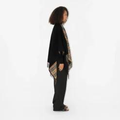Check Wool Reversible Cape