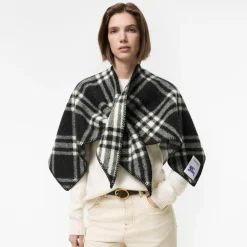 Check Wool Scarf Capelet