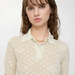 Check Wool Silk Polo Shirt