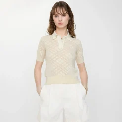 Check Wool Silk Polo Shirt