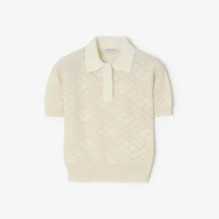 Check Wool Silk Polo Shirt