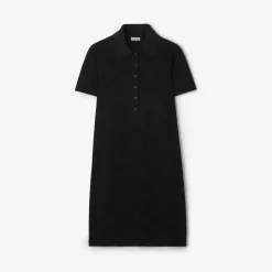 Check Wool Silk Polo Shirt Dress