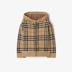 Check Wool Zip Hoodie