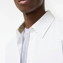 Classic Fit Check Piping Cotton Poplin Shirt