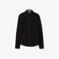 Classic Fit Check Piping Cotton Poplin Shirt