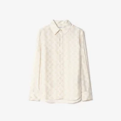Classic Fit Knight Checkerboard Silk Shirt
