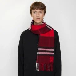 Contrast Check Cashmere Scarf
