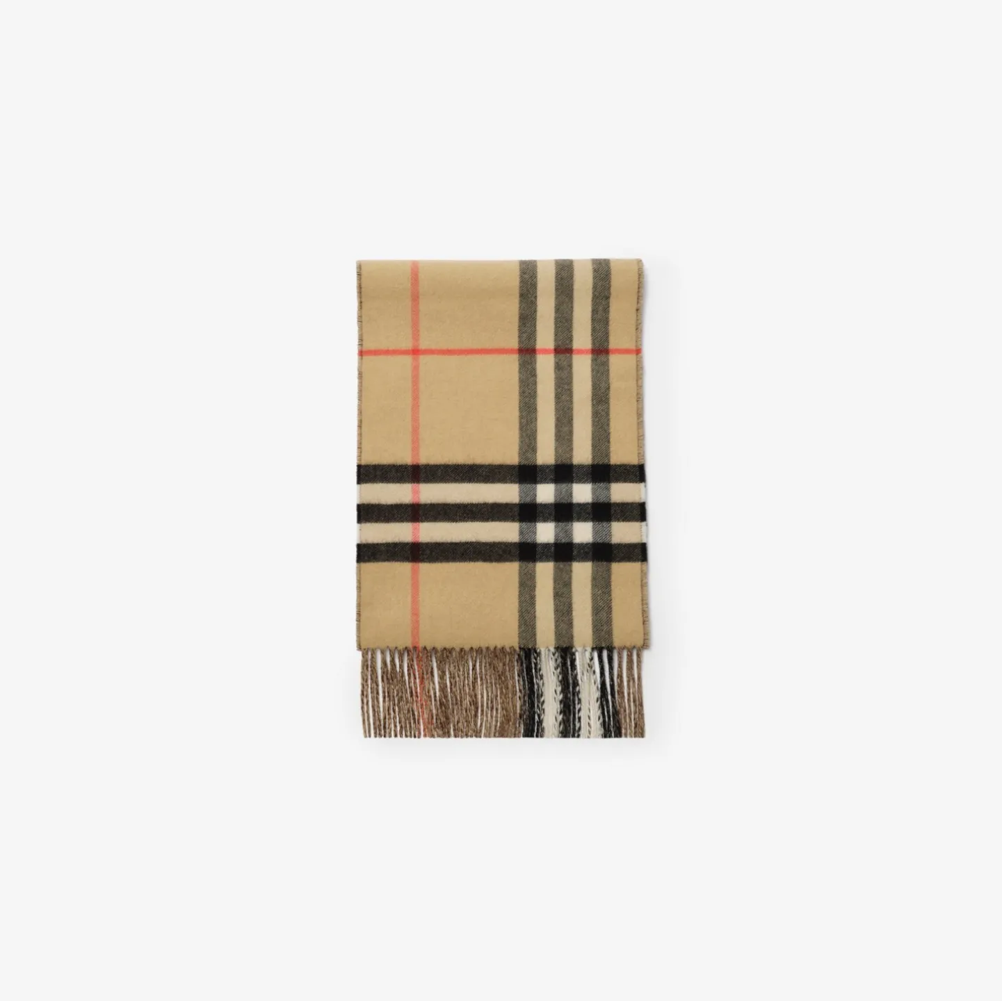Contrast Check Cashmere Scarf