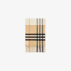 Contrast Check Cashmere Scarf