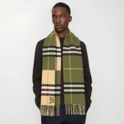 Contrast Check Cashmere Scarf