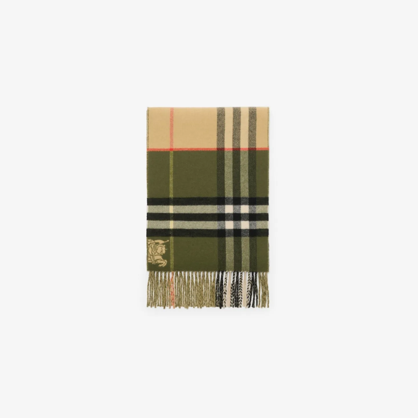 Contrast Check Cashmere Scarf