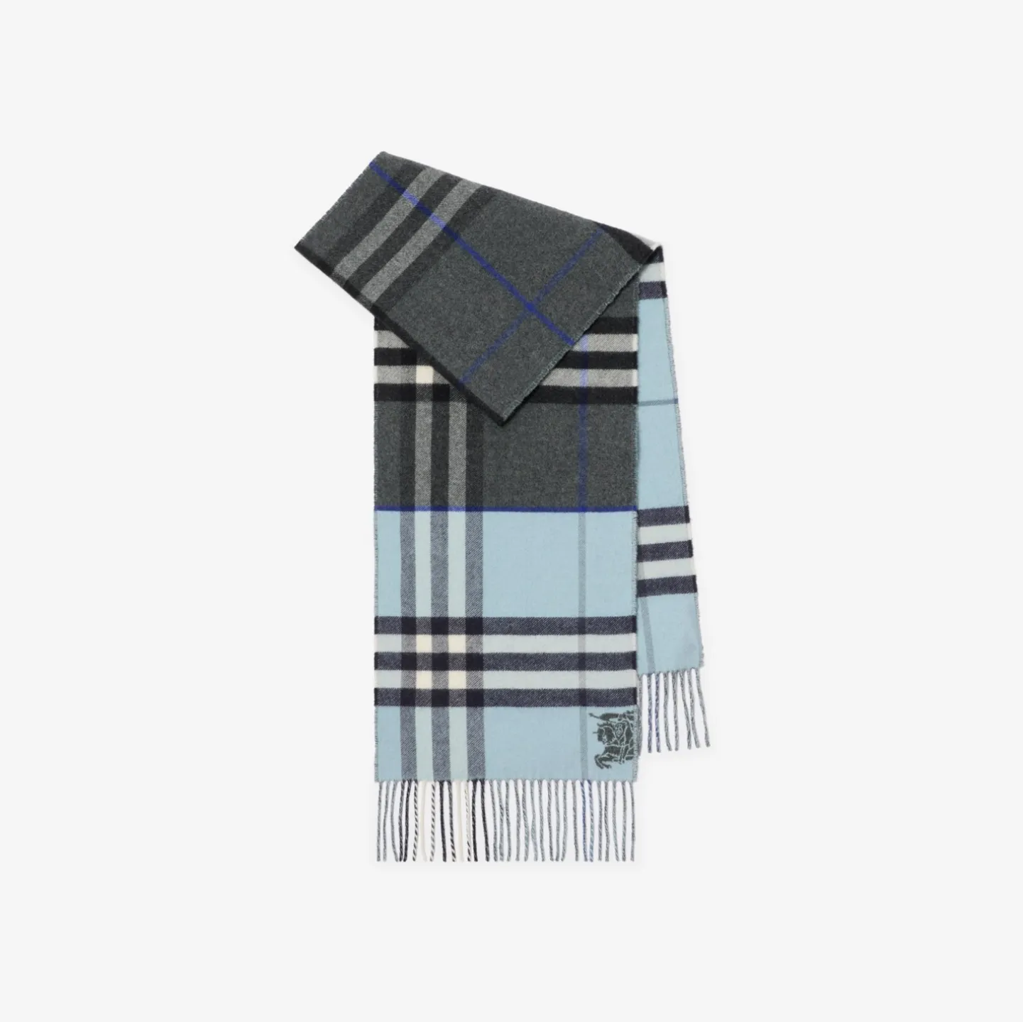 Contrast Check Cashmere Scarf