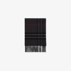Contrast Check Cashmere Scarf