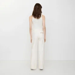 Cotton Blend Tailored Trousers