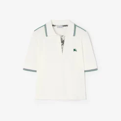 Cropped Cotton Tennis Polo Shirt