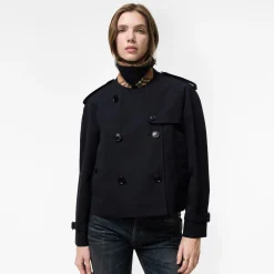 Cropped Gabardine Mayfair Trench Jacket