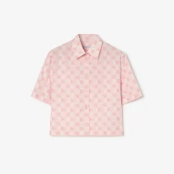 Cropped Knight Checkerboard​ Cotton Shirt