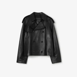 Cropped Leather Leadenham Trench Coat