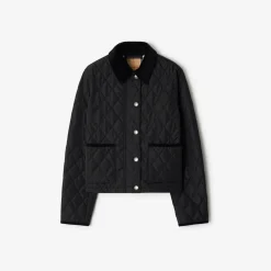 Cropped Quilted Nylon Jacket