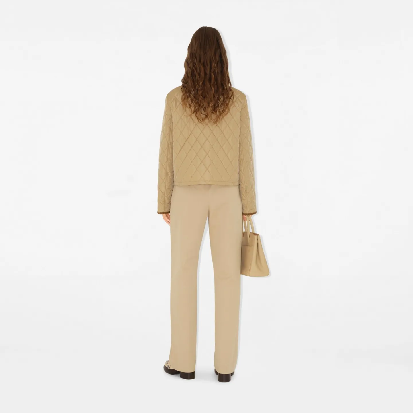 Cropped Quilted Nylon Jacket