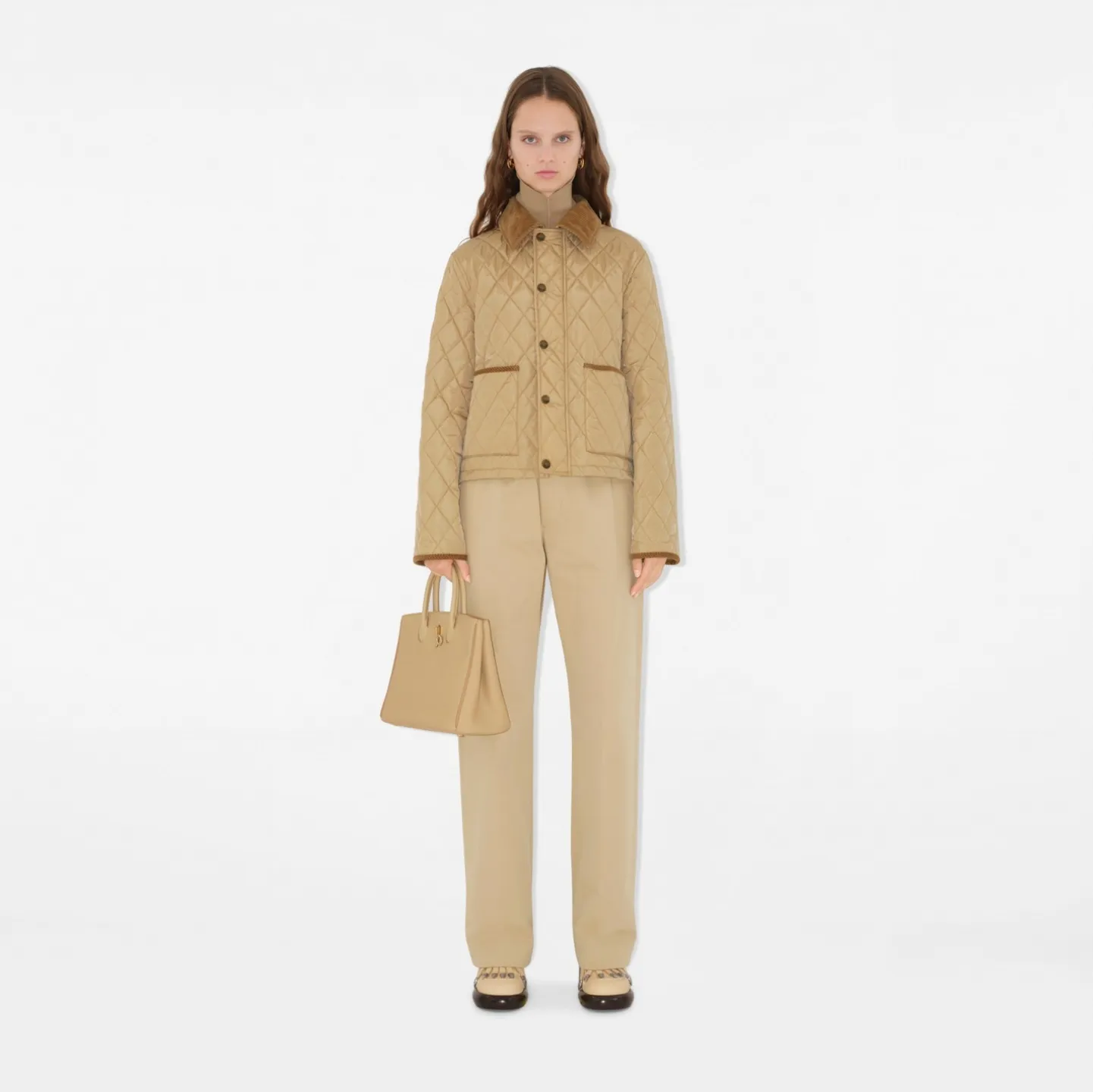 Cropped Quilted Nylon Jacket