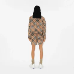 Cropped Reversible Check Jacket