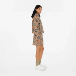 Cropped Reversible Check Jacket