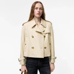 Cropped Tropical Gabardine Mayfair Trench Jacket