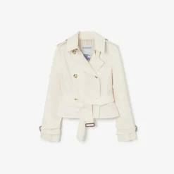 Cropped Tropical Gabardine Swarby Trench Jacket
