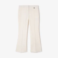 Cropped Wool Flared Trousers