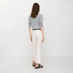 Cropped Wool Flared Trousers