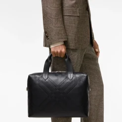 Embossed Check Briefcase