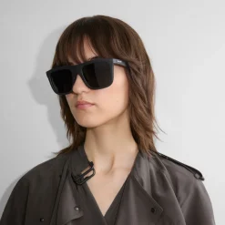 Embossed Check Square Sunglasses