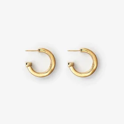 Engraved Check Hoop Earrings