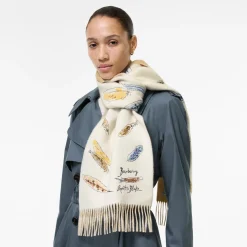 Feather Print Cashmere Scarf