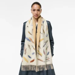 Feather Print Cashmere Scarf