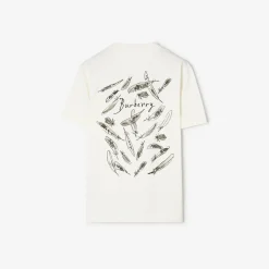 Feather Print Cotton T-shirt